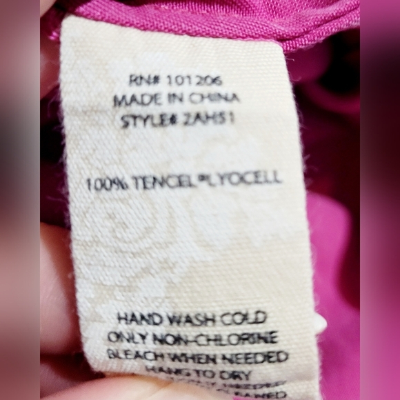 Soft Surroundings Pink Asymmetrical Button Tunic Top Woman's XS Tencel Lyocell - Picture 12 of 12